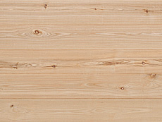 写真：タモ（アッシュ）　幅広フローリング（無塗装・一枚物　節あり）