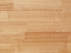 写真：タモ（アッシュ）　幅広フローリング（エコウレタン塗装品・UNIタイプ　節なし）