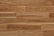 写真：タモ（アッシュ）　無垢フローリング（エコウレタン塗装品・UNIタイプ　小節）