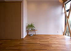 ミャンマー・チーク　無垢フローリング　施工写真