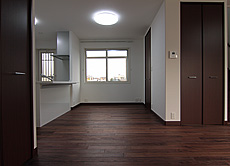 ブラックウォールナット 無垢フローリング 施工写真