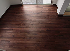ブラックウォールナット　無垢フローリング　施工写真