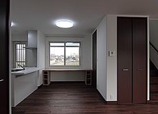 ブラックウォールナット　無垢フローリング　施工写真