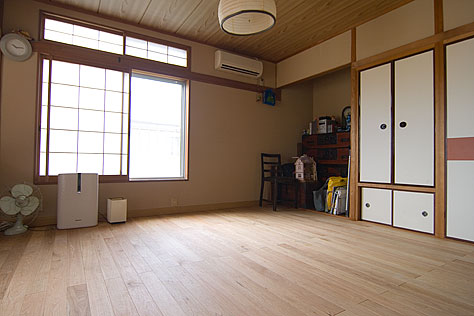 鬼くるみ（ウォールナット） 無垢フローリング　施工写真