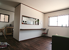 ブラックウォールナット　無垢フローリング　施工写真