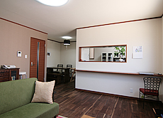 ブラックウォールナット　無垢フローリング　施工写真