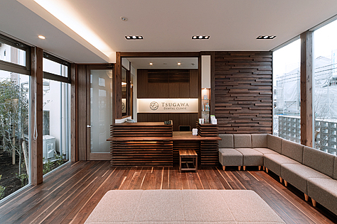 兵庫県明石市 津川歯科診療所様 ブラックウォールナット 無垢フローリング施工写真