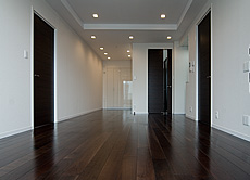 床暖房対応 ブラックウォールナット 無垢フローリング 施工写真