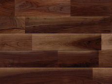 写真：ブラックウォールナット　無垢フローリング　エコウレタン塗装・UNI・節あり