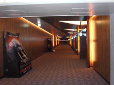 準不燃天然木　施工例(4) ＝ 映画館