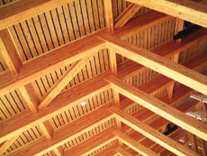 準不燃天然木　施工例(6) ＝ 保養所