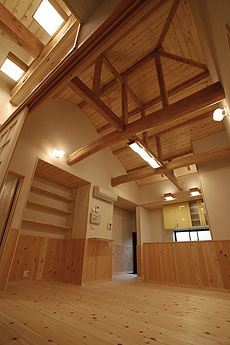 木曽桧（ひのき） 厚板フローリング 施工写真